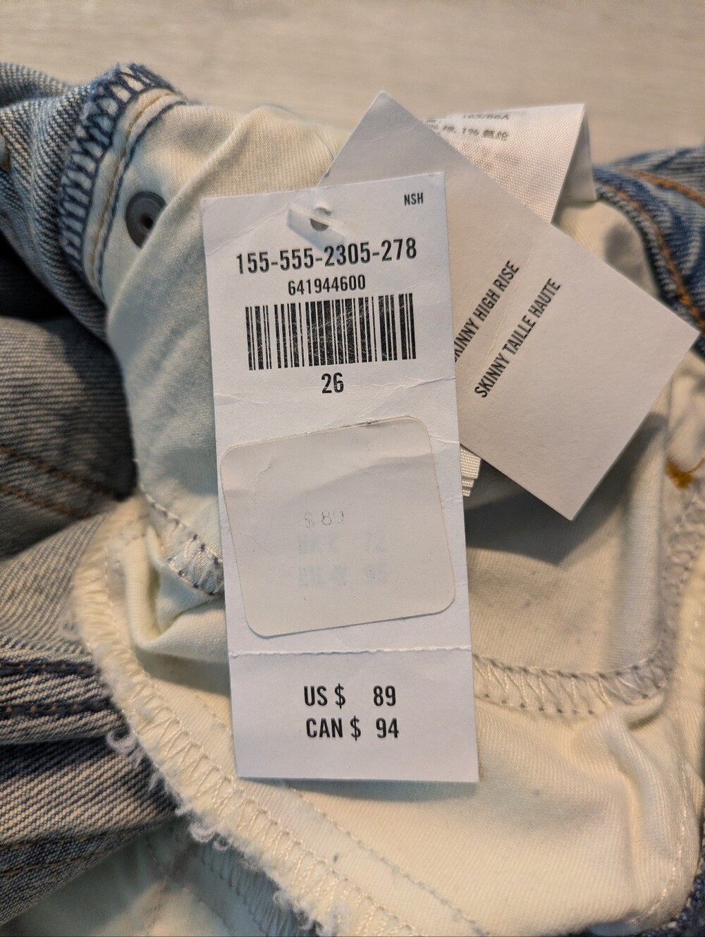 Abercrombie & Fitch Light Blue Skinny Jeans with Distressed Hem - Picture 2 of 6